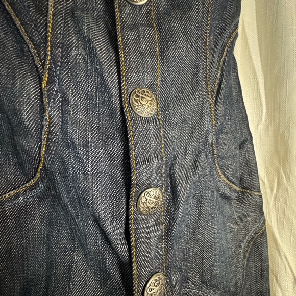 Rock & Republic Dark Denim Corset Dress Size 0 Y2K Bustier Rockabilly Edgy - Picture 8 of 8